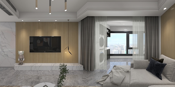 室内设计师-储乔-现代-128㎡三房-蒹葭-装修设计方案