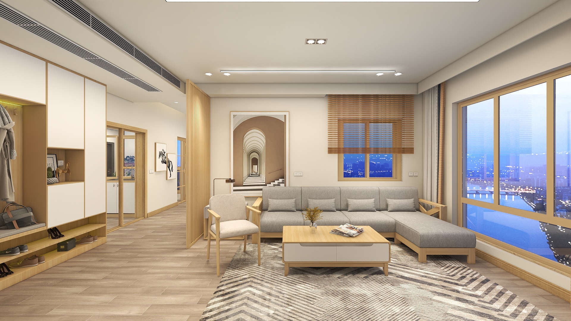 张亚兰-现代——原木装修效果图