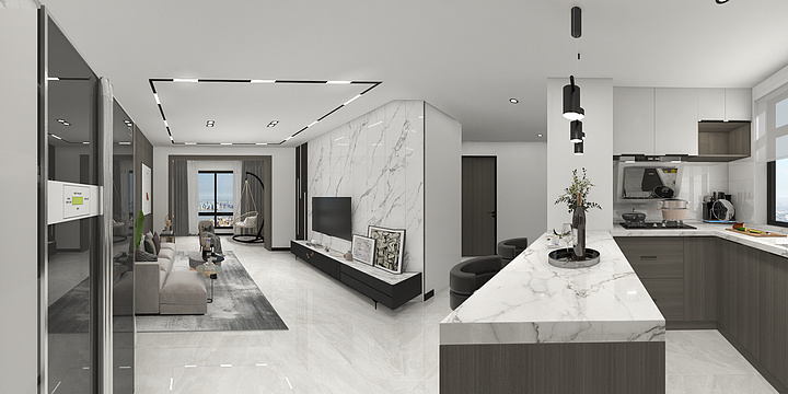 香香学设计-金尊府-88平现代三居-装修设计方案