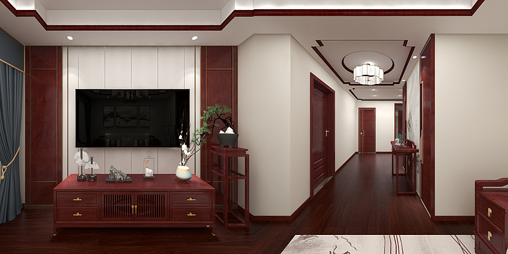 繎設計-宝龙世家-新中式1-装修设计方案