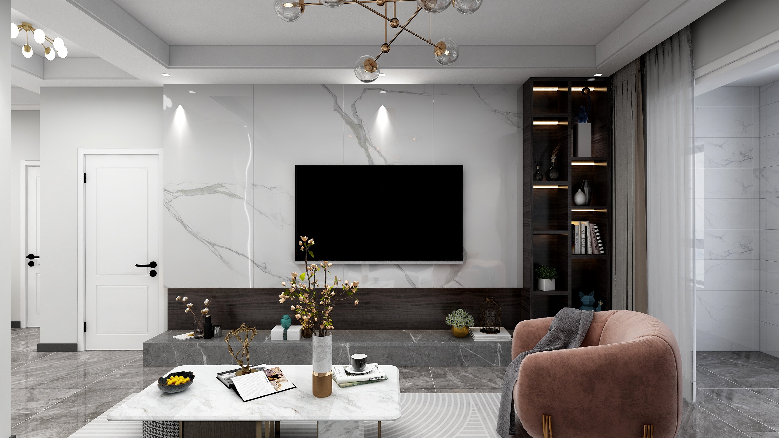 初作设计工作室赵善良-【小清新】现代简约三室两厅装修效果图