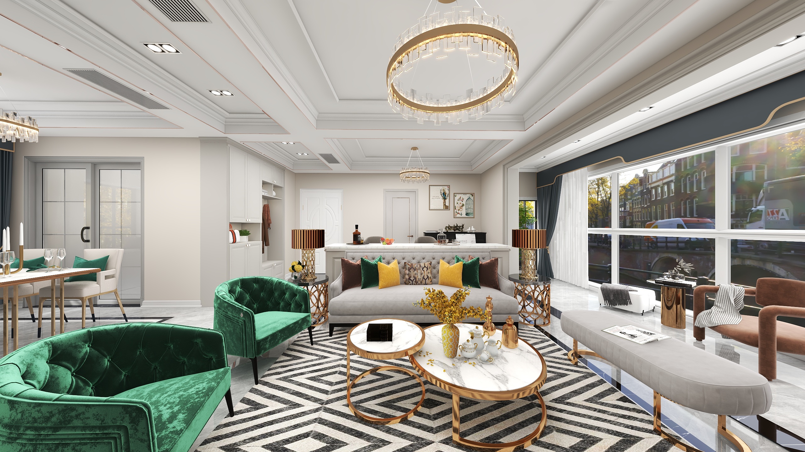 酷家乐526-美式风格装修效果图