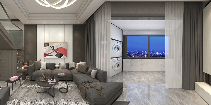 七洛-602轻奢风带阁楼-装修设计方案