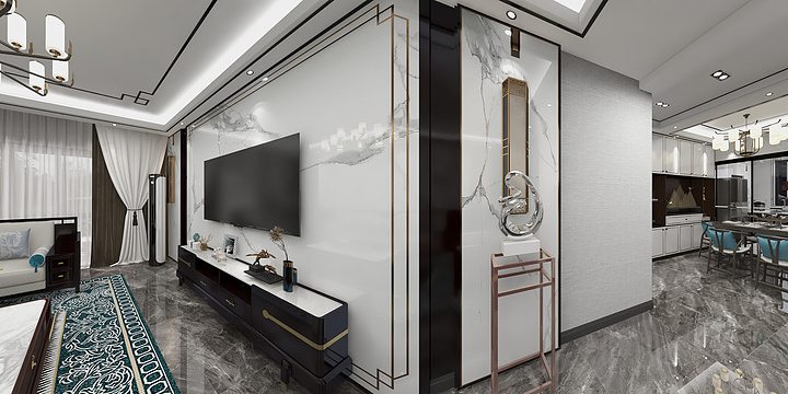 陕西居永悦建筑装饰工程有限公司-福润天地新中式-装修设计方案