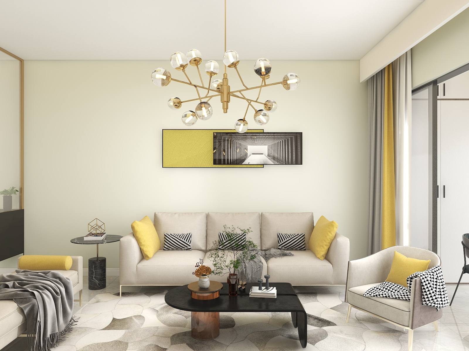 优躺设计YT-现代简约-118平3居室装修效果图