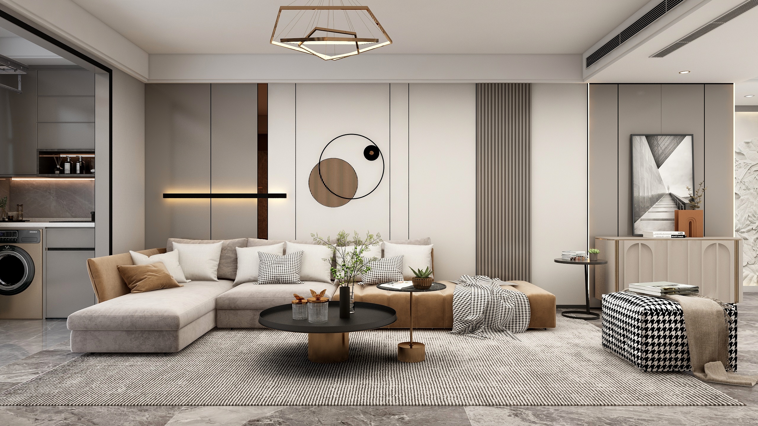 张煜强煜境设计-玖安玖居装饰现代四房装修效果图