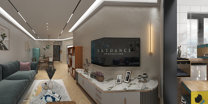 全案设计师_-德信海德公园83.00㎡A2’3室2厅1卫1厨-装修设计方案