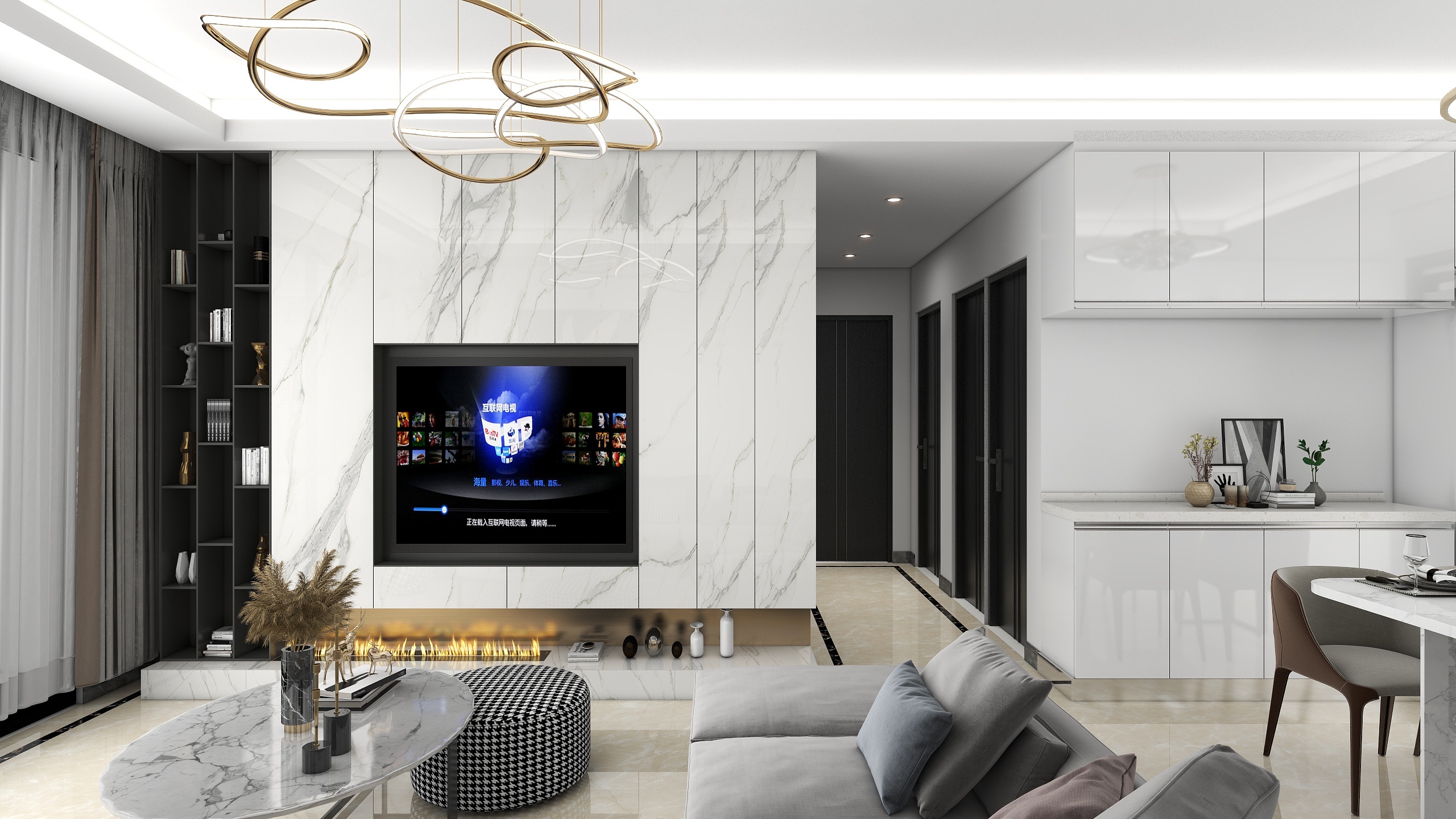 远近设计-02吉安105户型平面图201装修效果图