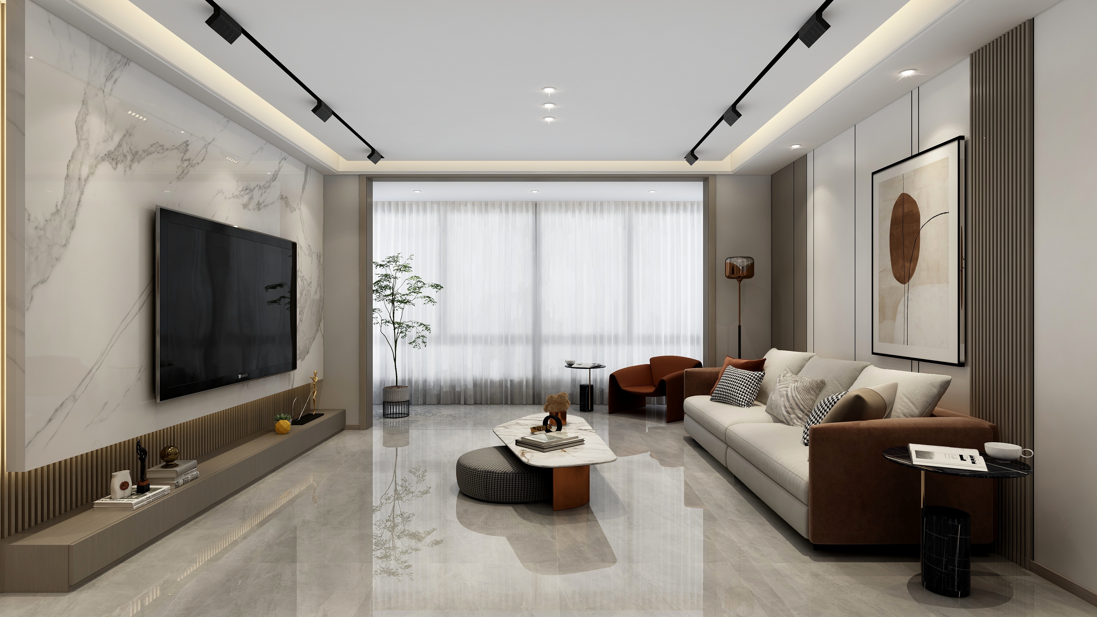 连瑞雪-现代简约128m²三居装修效果图