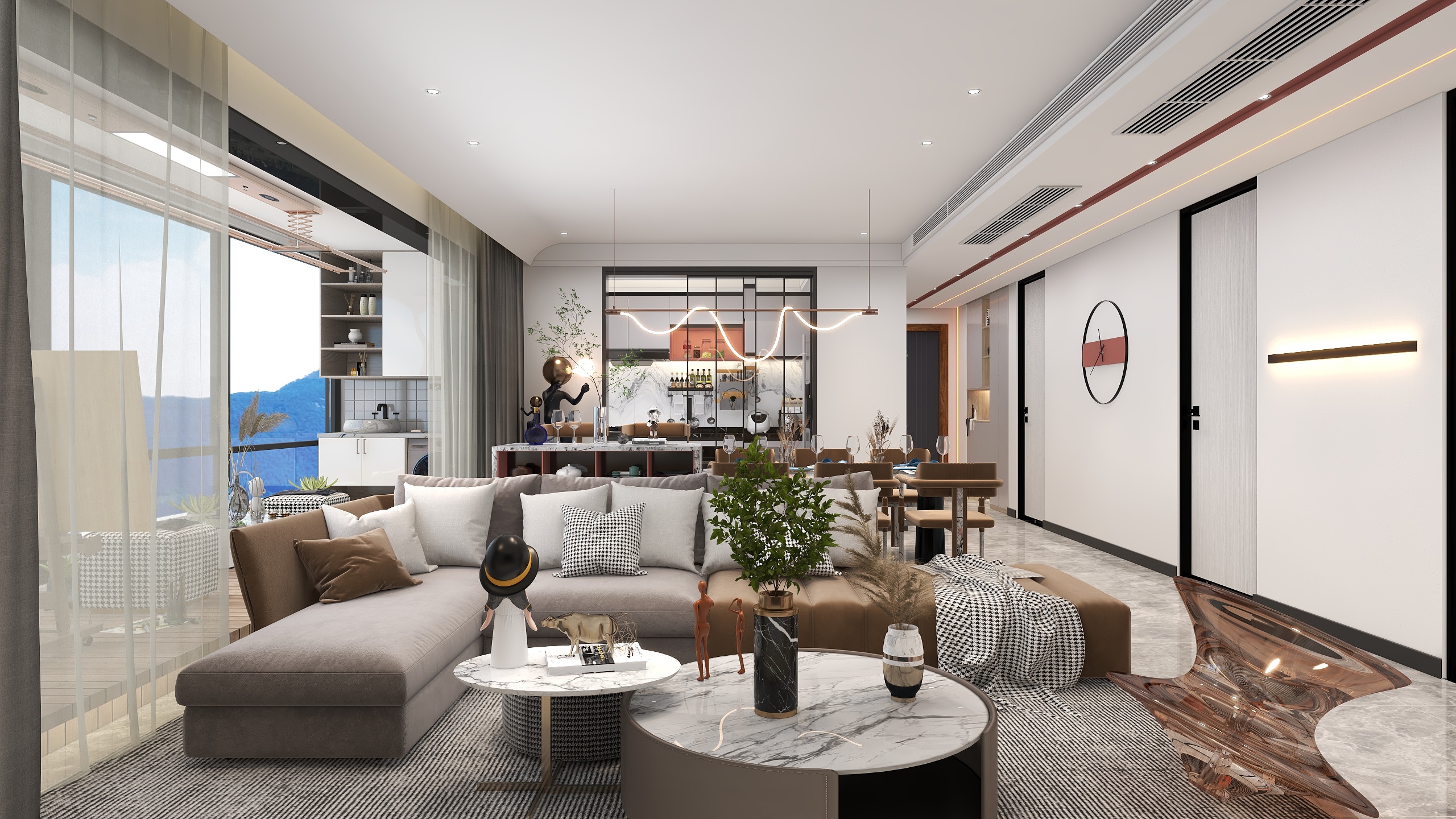 自由设计师-十二-135平四房现代混搭风装修效果图