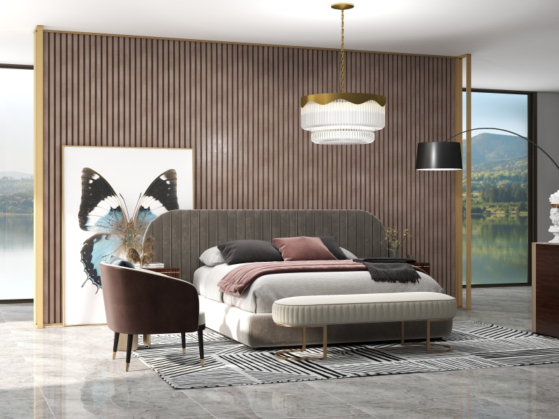 Modern Transitional Bedroom with Gray Tones