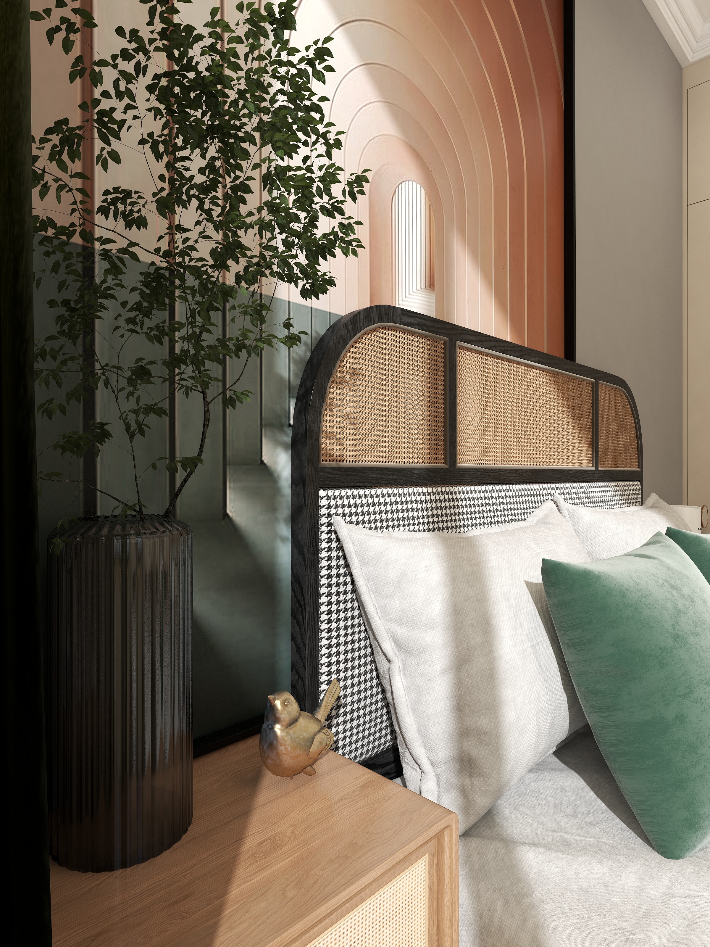 言色设计Lane-exquisite(现代原木混搭装修效果图