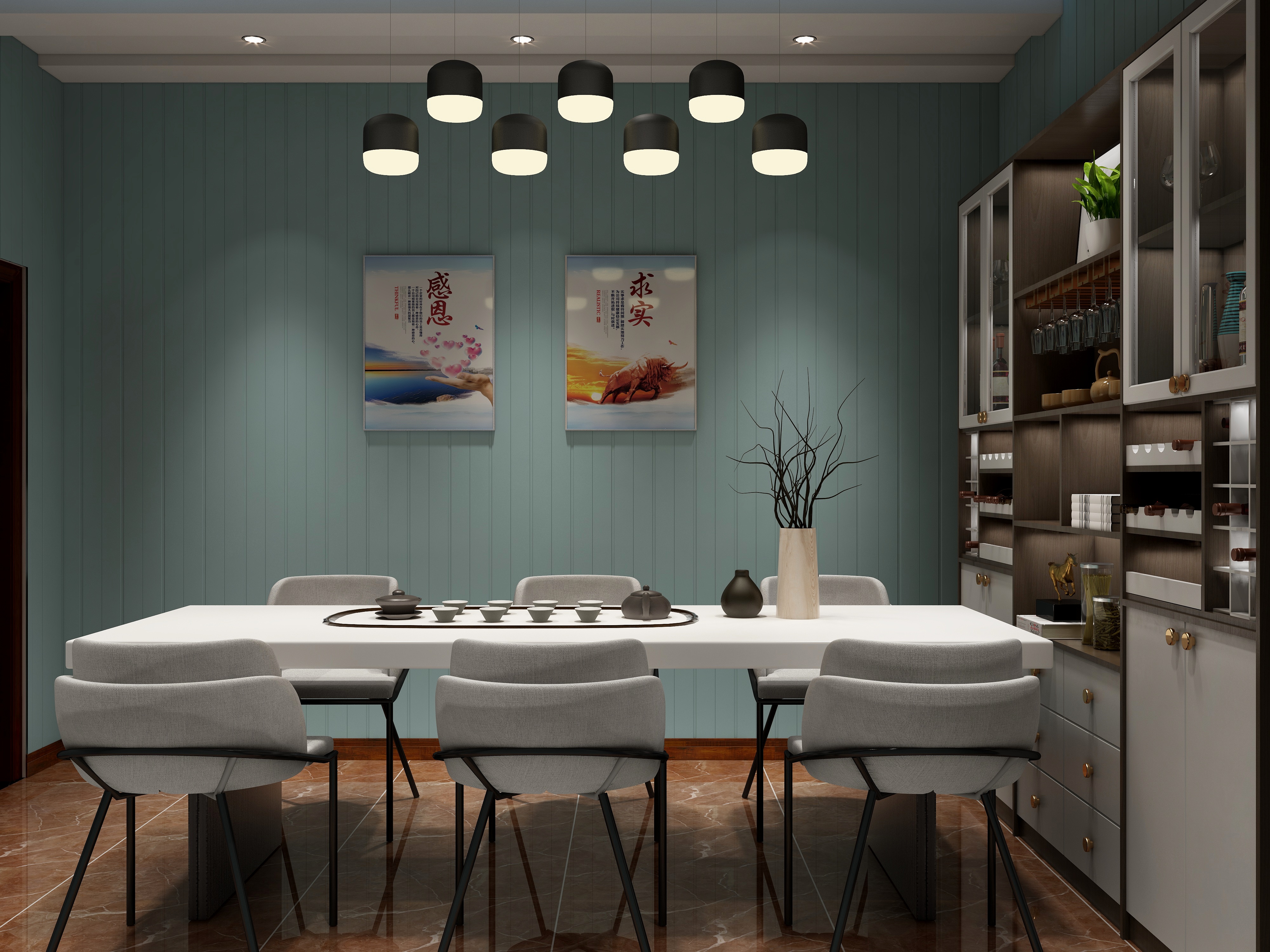 设计行远-办公室2-现代简约混搭工业风装修效果图