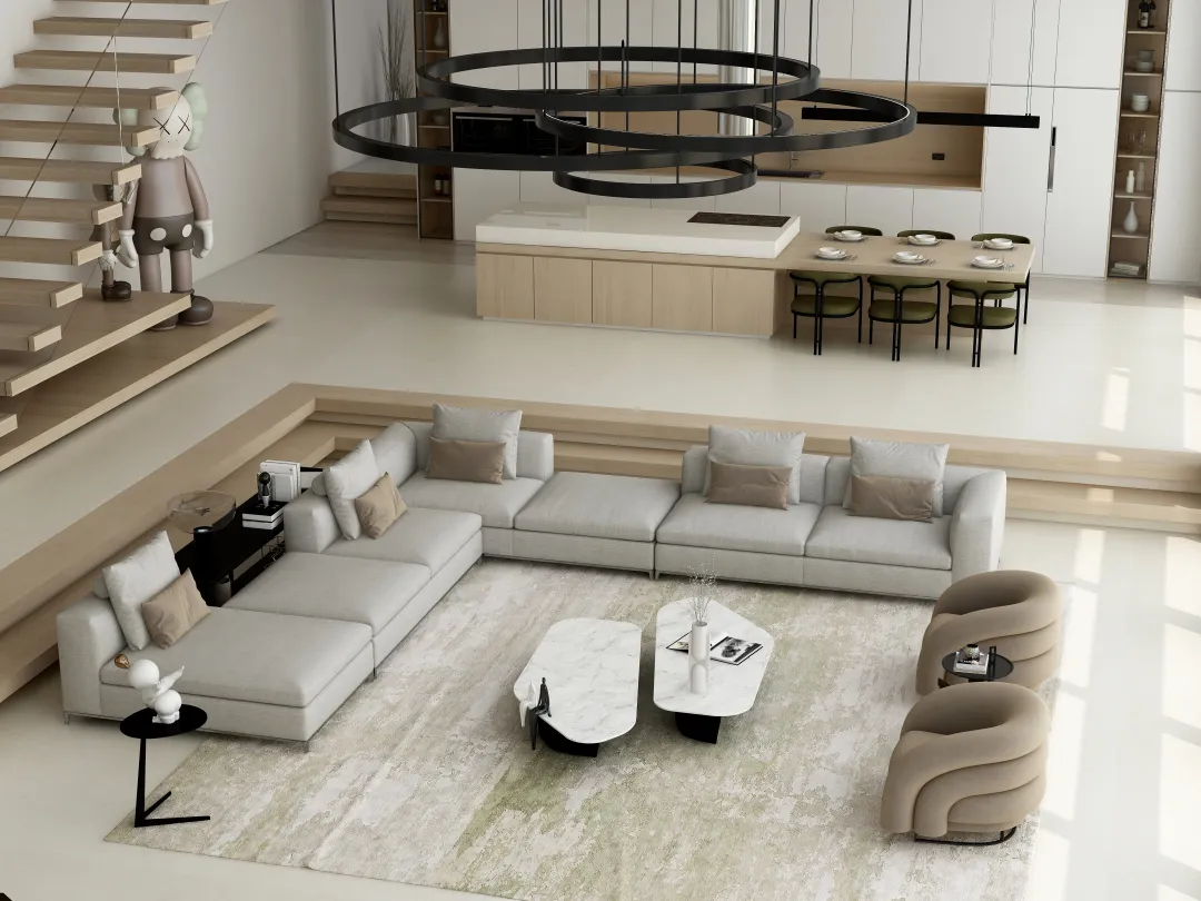 katpal33的装修设计方案:living room and dining for a 3 bedroom house 