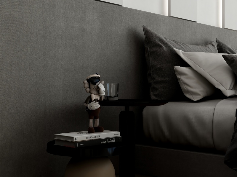 Modern Minimalist Grey Bedroom Design