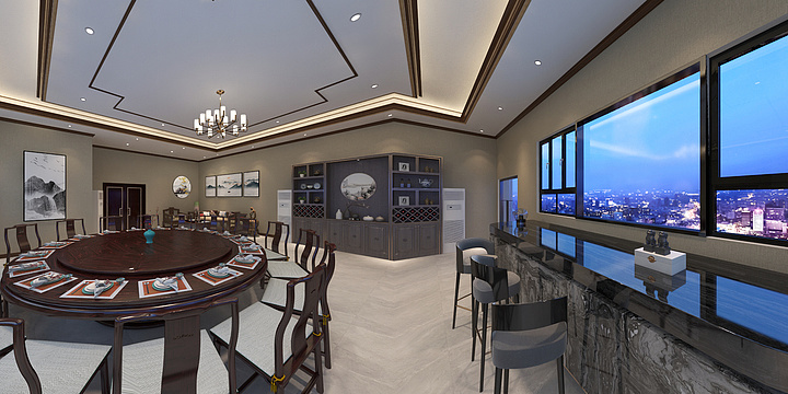 梁新耀创艺大师全屋整装-粤新造船有限公司接待餐厅-装修设计方案