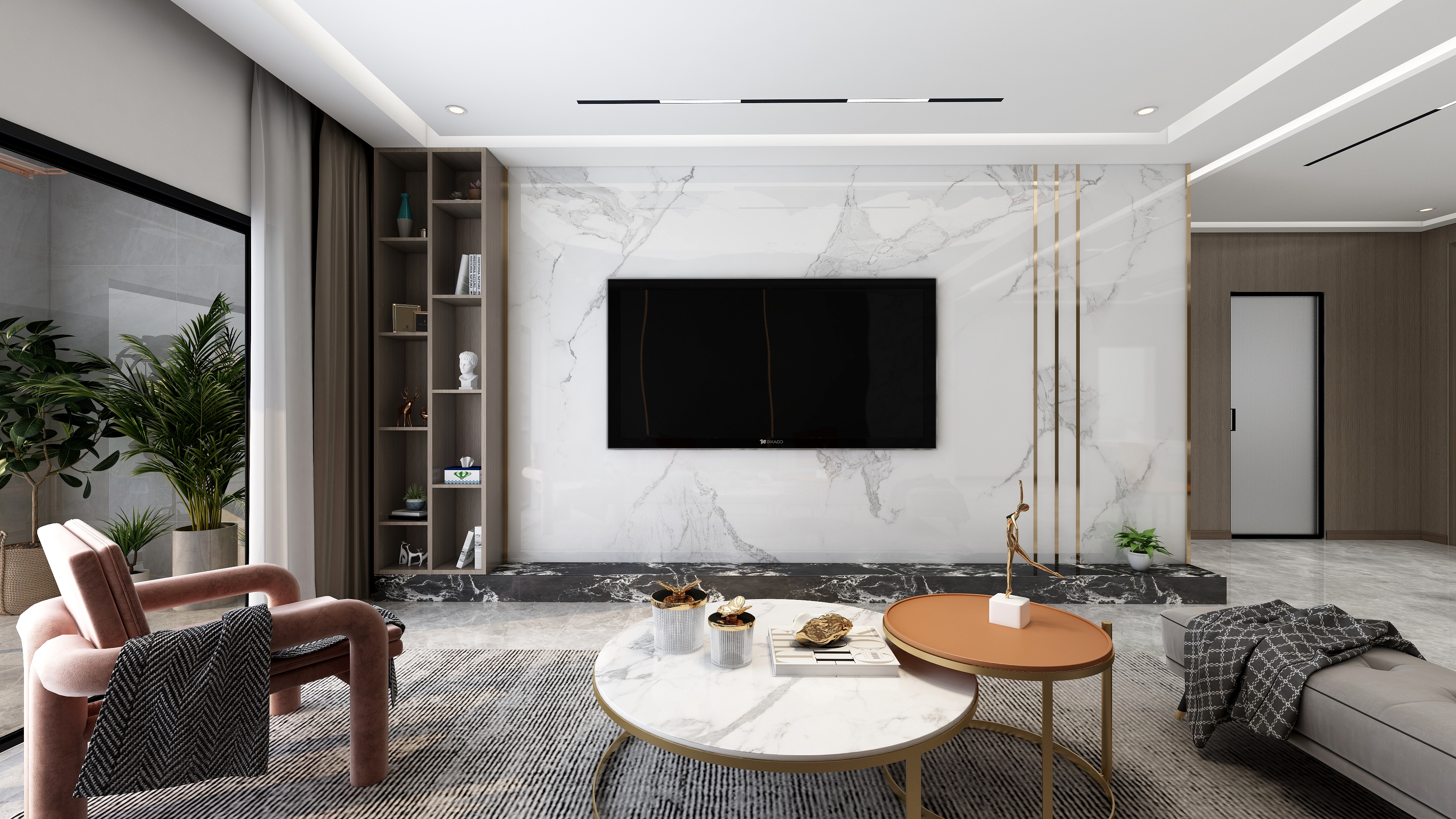 -轻奢-三居装修效果图