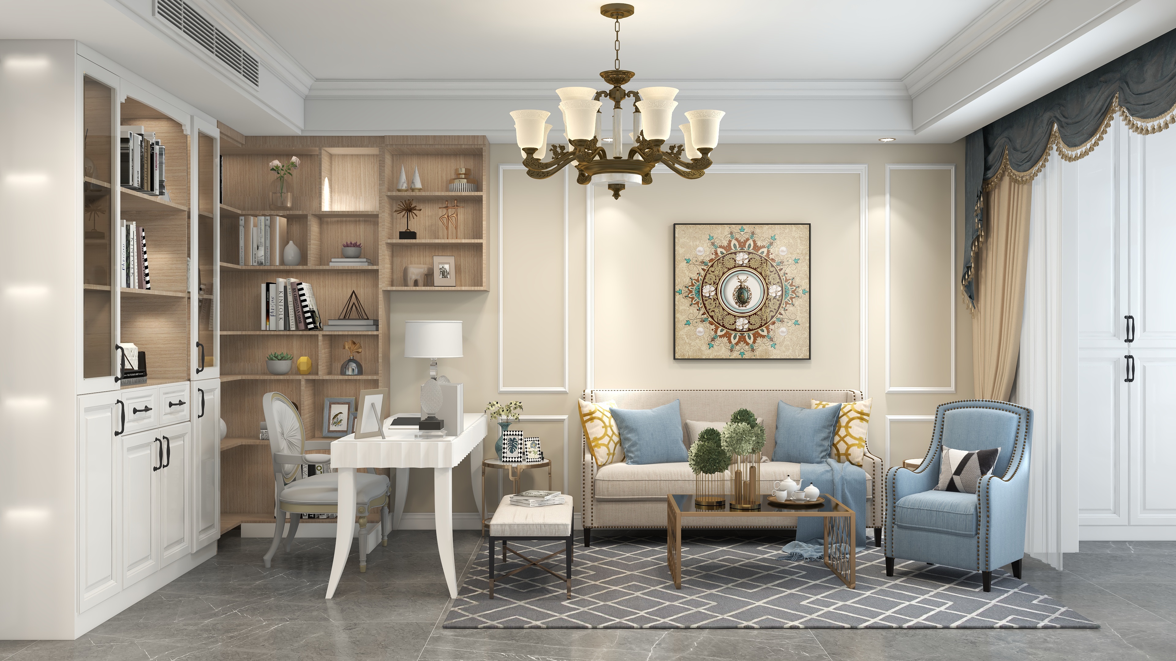 庄育霖-泉州国际星城91平简欧2室装修效果图