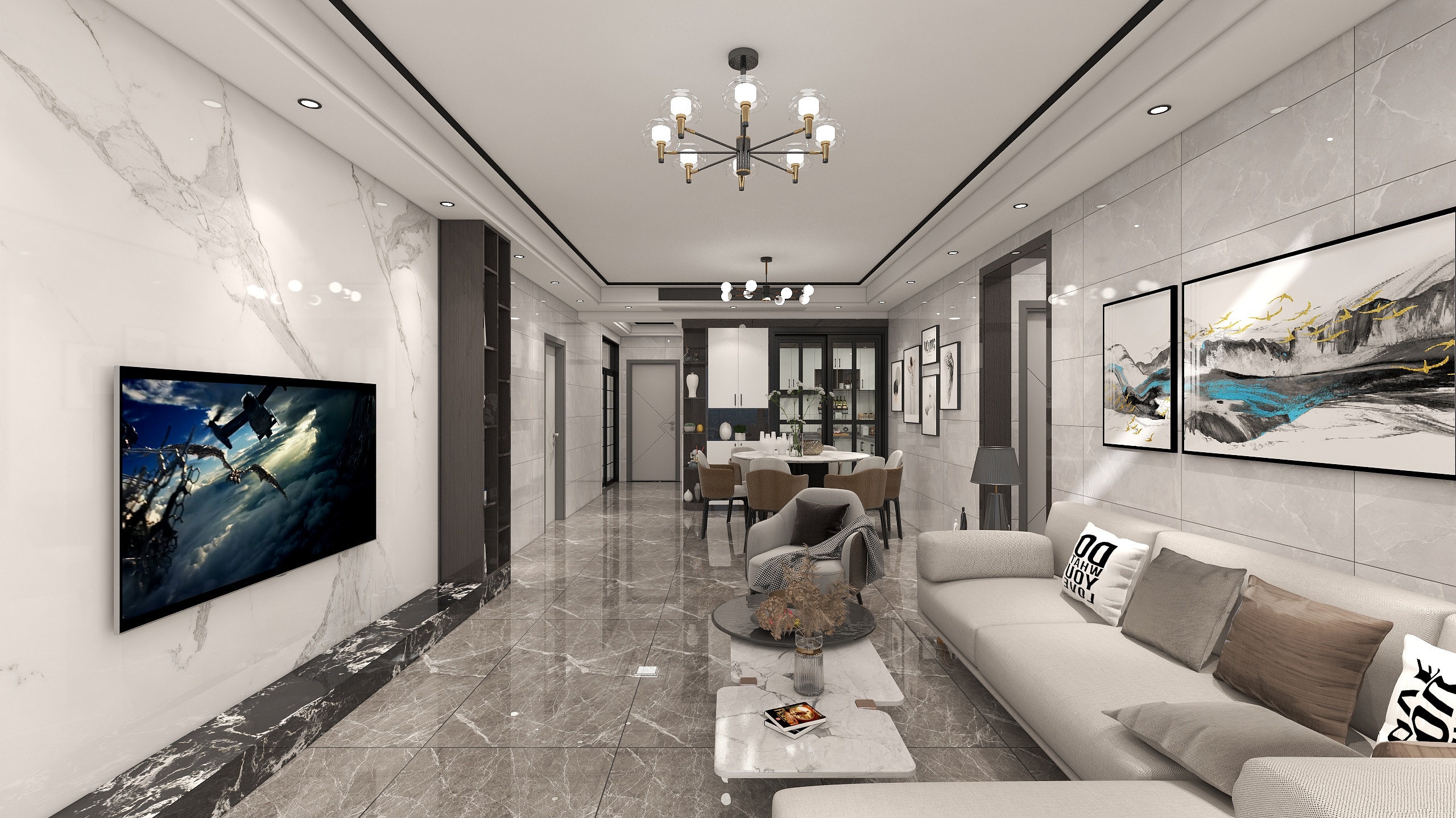 沫凡设计_周生-灰度空间-4室2厅2卫1厨装修效果图