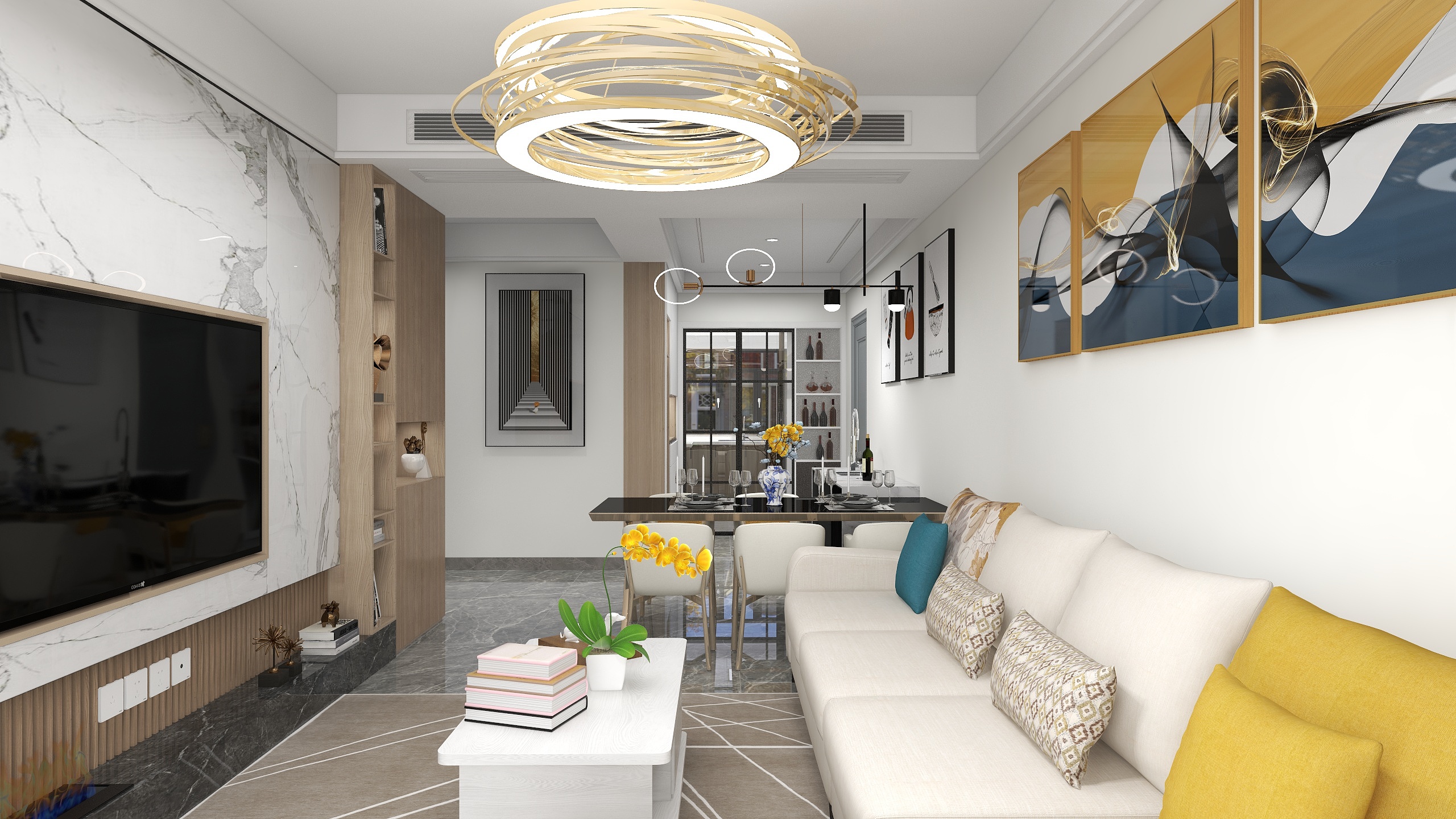 装修设计师操泉-新力帝泊湾三室装修效果图