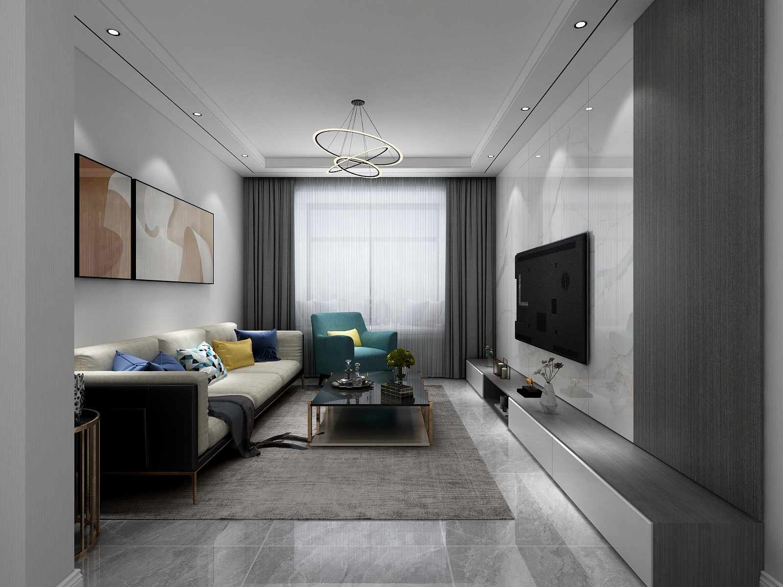 He室内施工图效果图制作-七彩城-装修设计方案