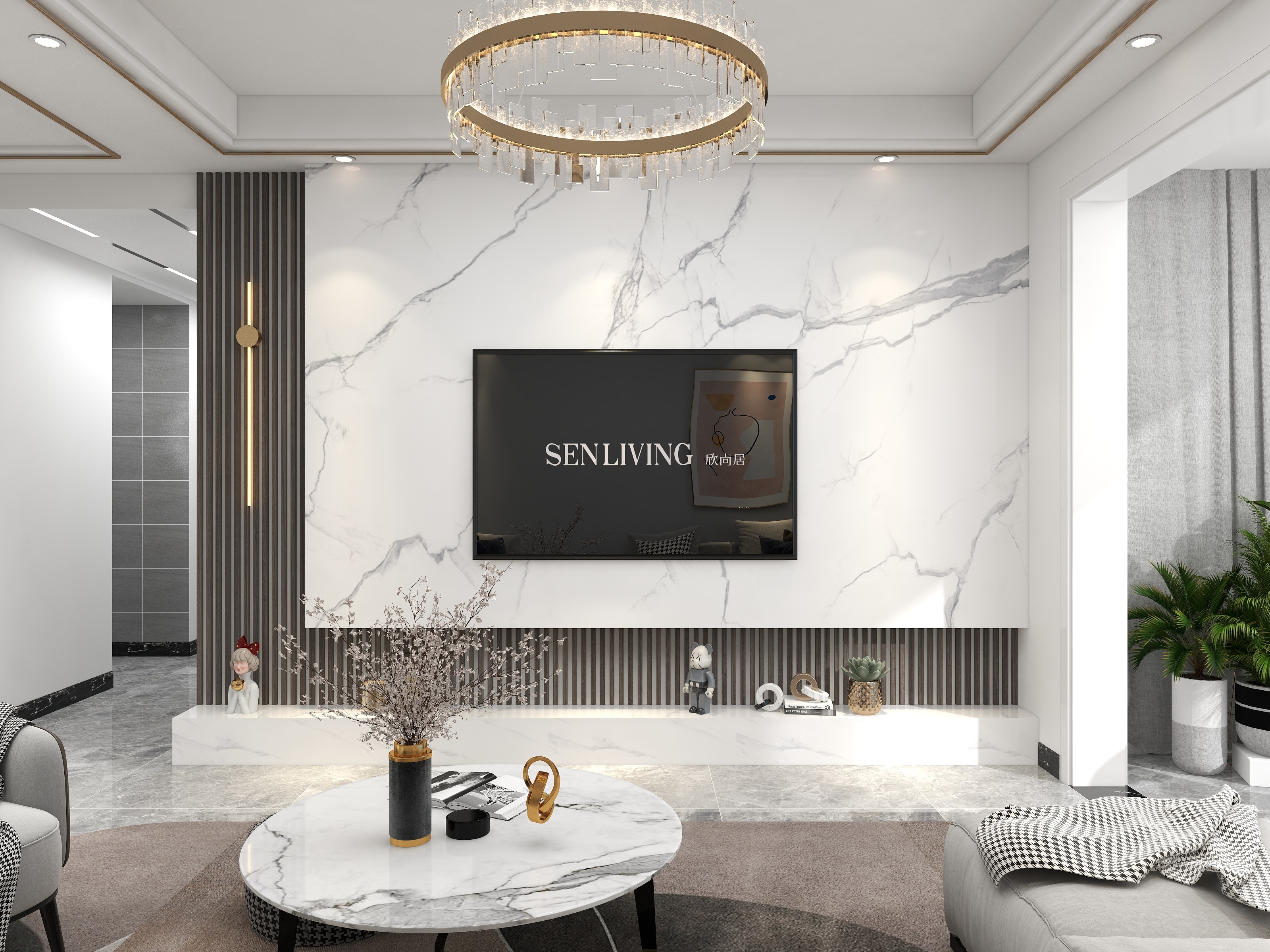 罗威锋-国宾府112平现代轻奢装修效果图