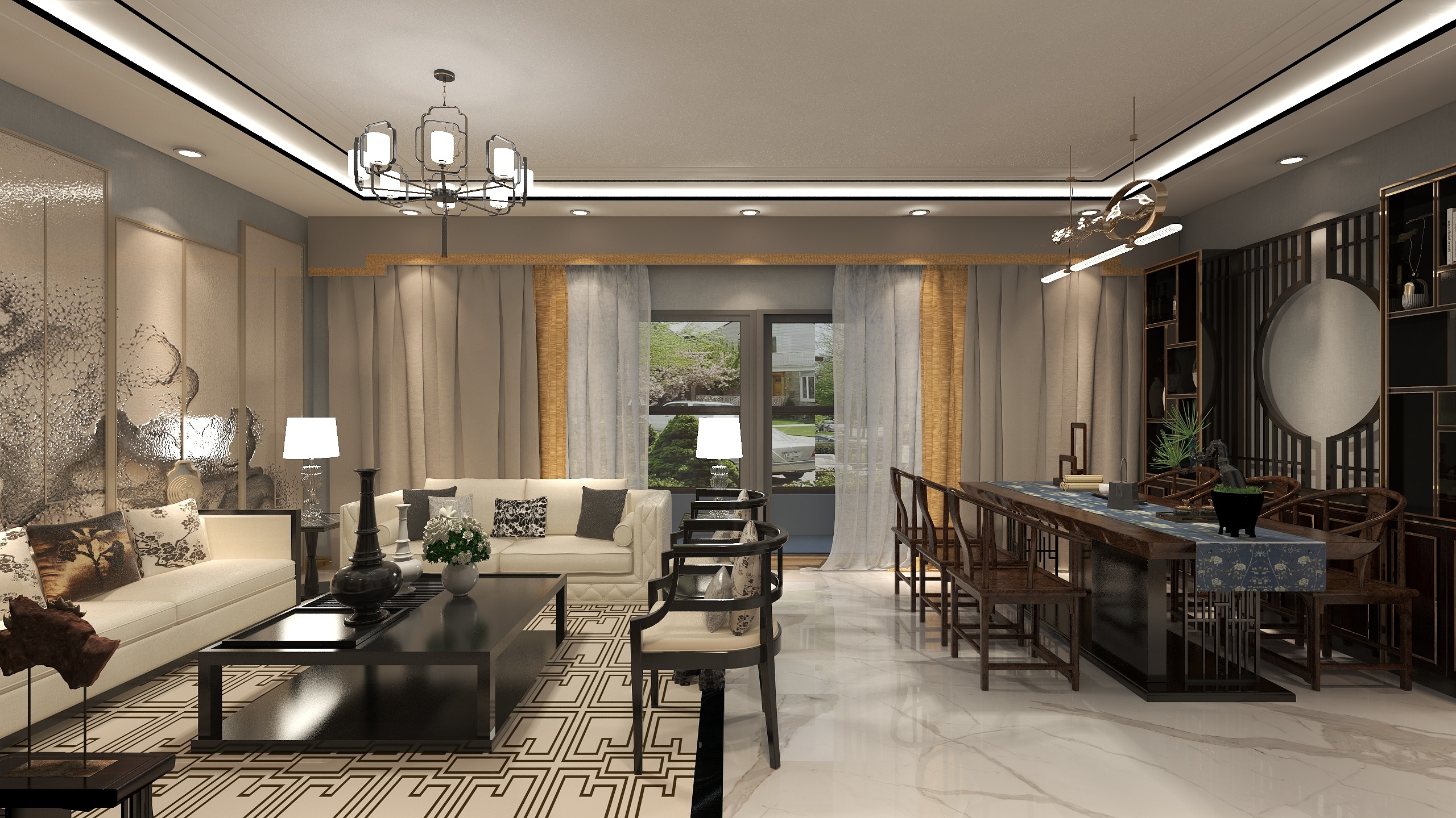 夏目友人赖帐-二层别墅酷家乐CAD装修效果图