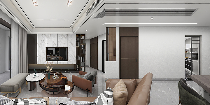 星河整装-铂悦府03户型无主灯中央空调-装修设计方案