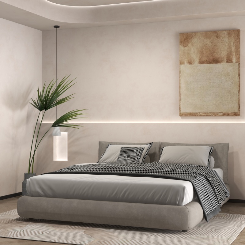 Modern Transitional Bedroom with Gray Tone