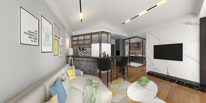 183****1039sCdU-德信海德公园83.00㎡A2’3室2厅1卫1厨-装修设计方案