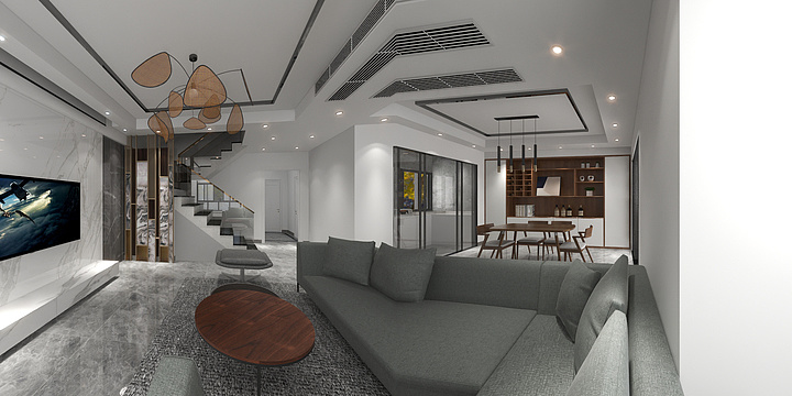 室内设计师文宇翔-忆都澜庭美女别墅一楼方案-副本-装修设计方案