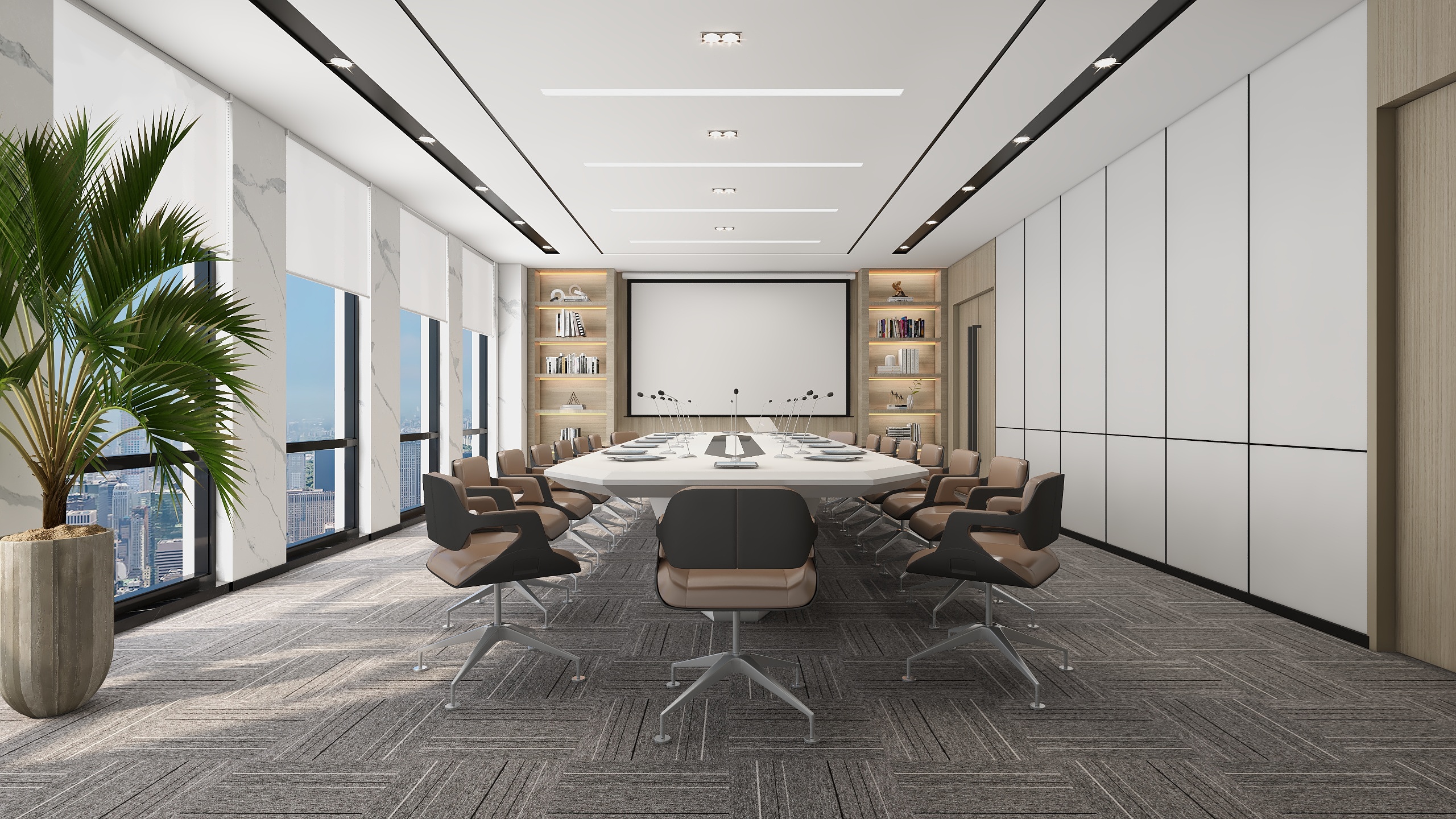于何飞-现代会议室-装修设计方案