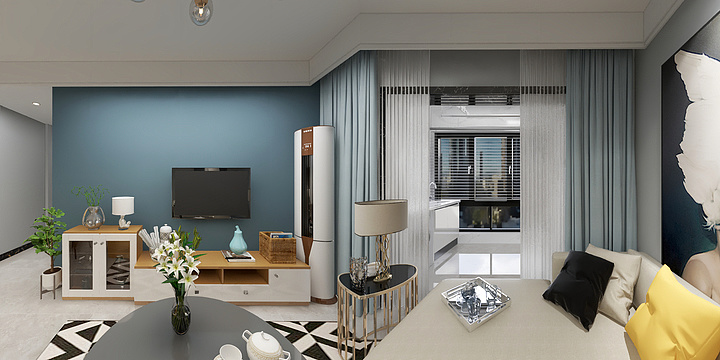 张仁青-德信海德公园83.00㎡A2’3室2厅1卫1厨-装修设计方案