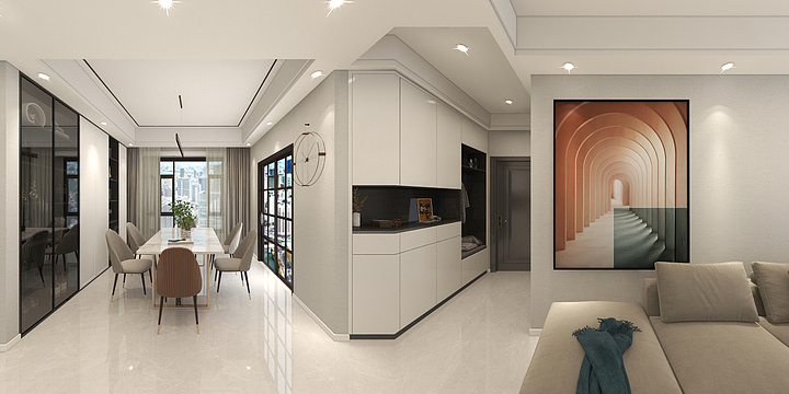 设计师肖梦-鼎观世界三期红堡140平效果图-装修设计方案