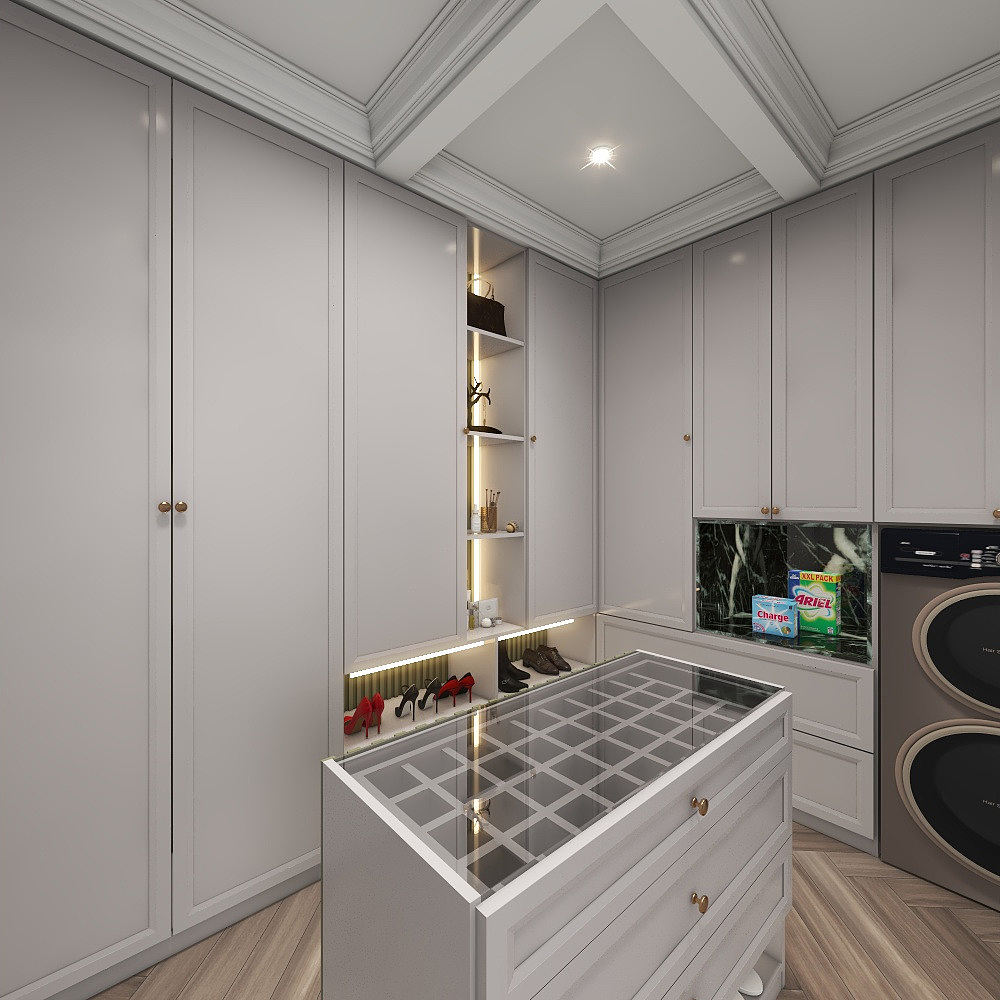 北宸空間設計-【浮生·若梦】260平法式轻奢二层衣帽间装修效果图第3张