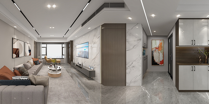 Lee3233-李文韬作品--时代天悦现代简约风格-装修设计方案