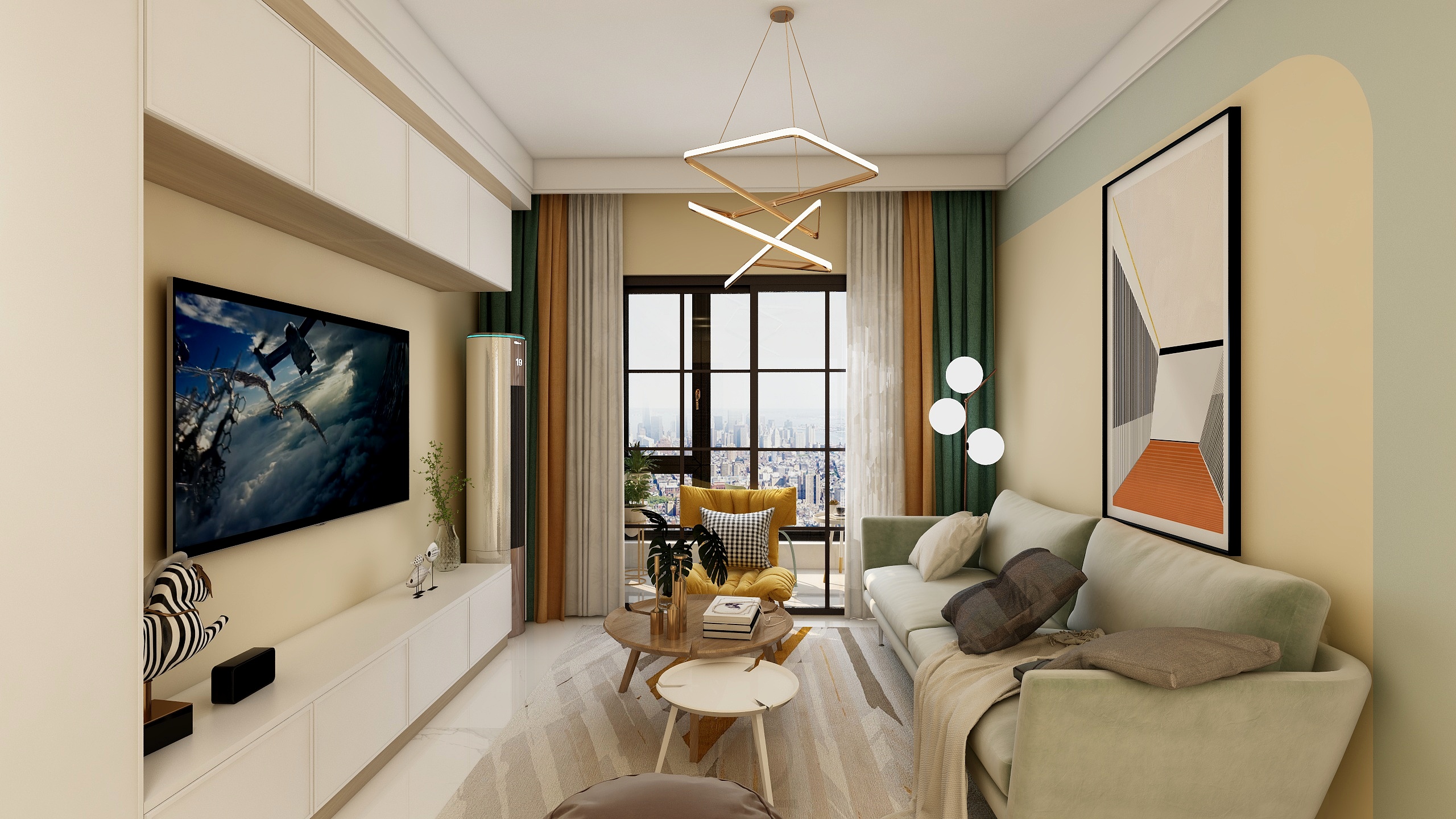 M泽臣-现代风99平三居唯美案例-装修设计方案