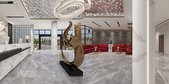 室内设计_文率-酒店大堂-装修设计方案