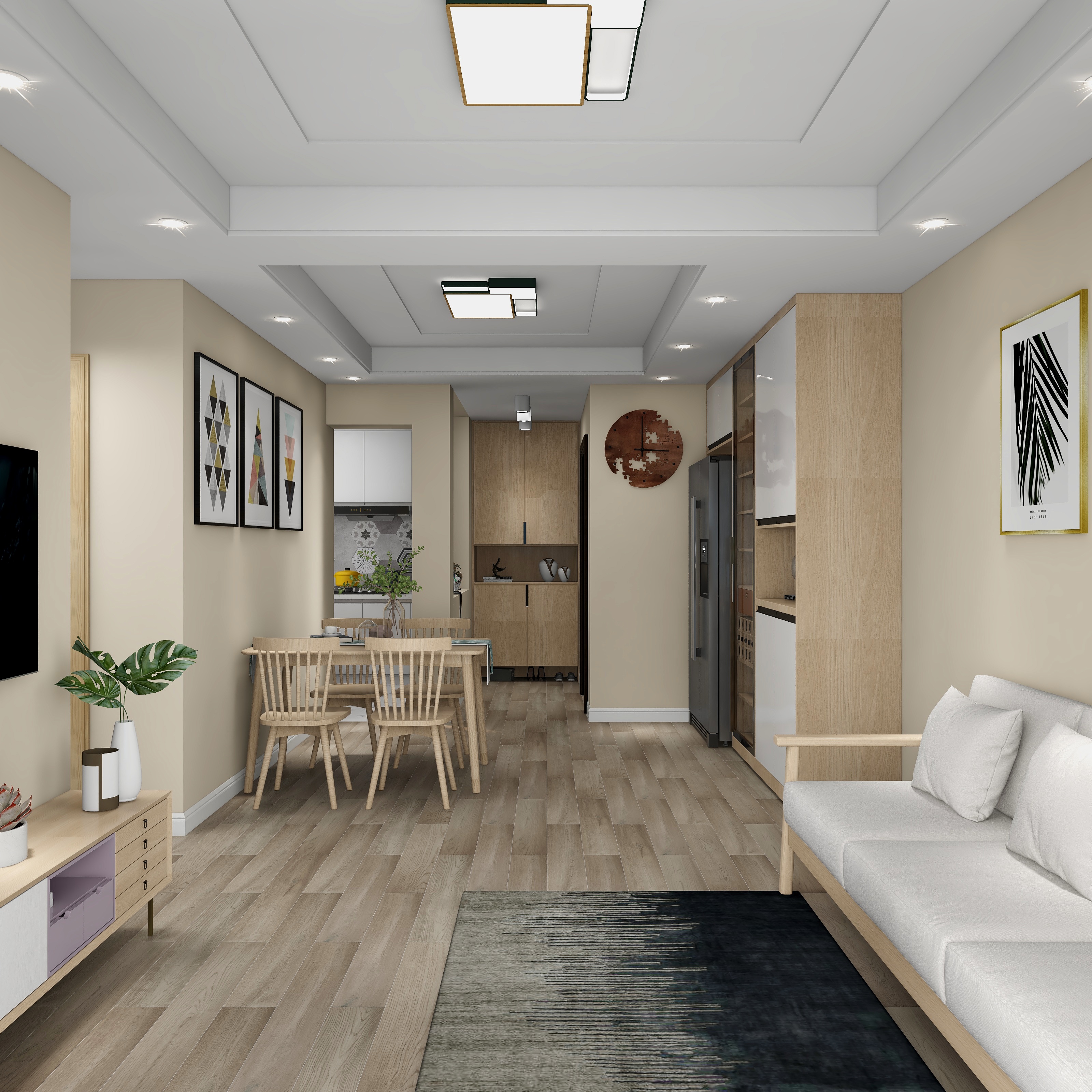 硕硕姓李-60㎡简约北欧《晴梦》装修效果图