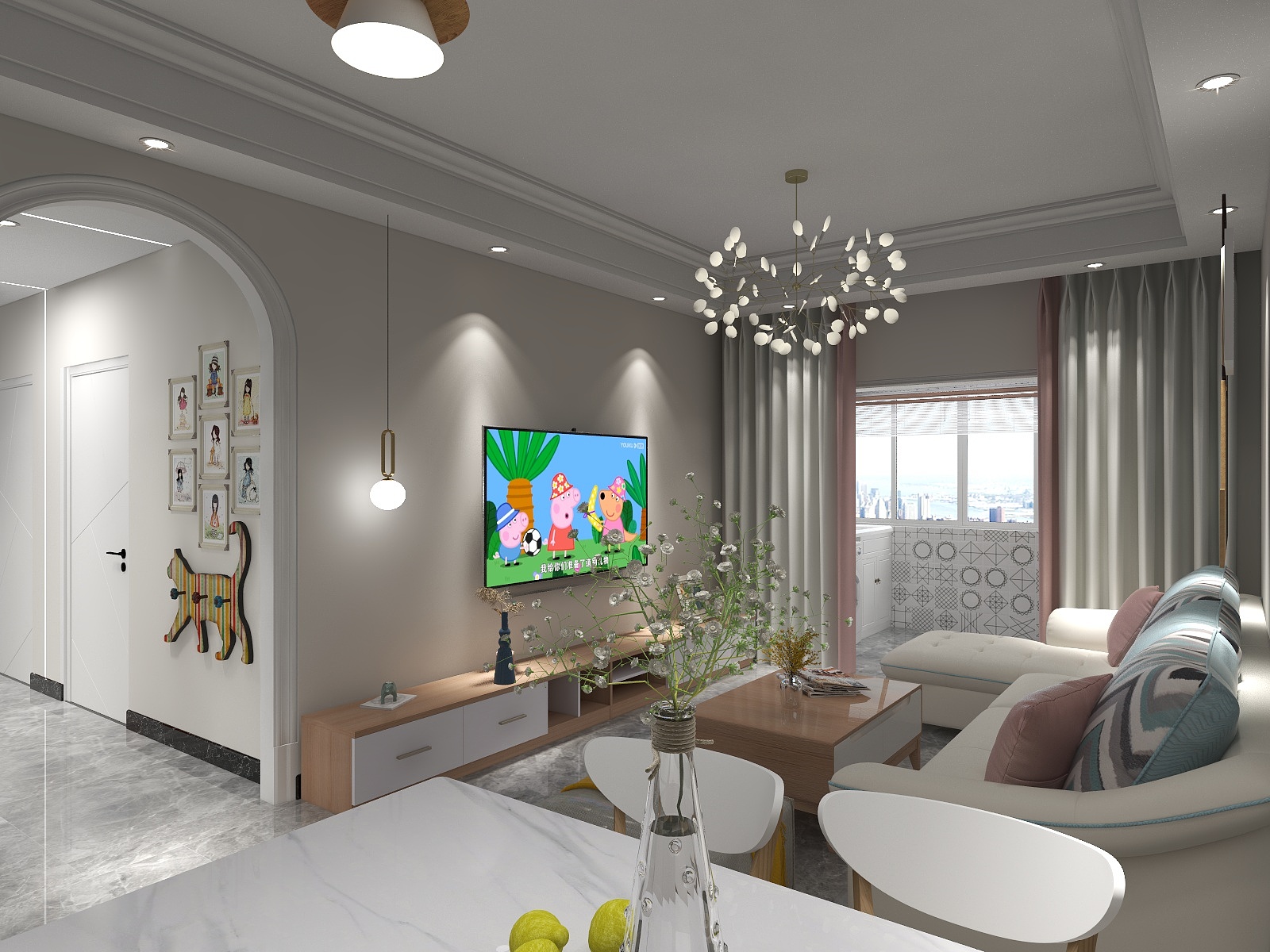 Ives_W-德信海德公园83.00㎡A2’3室2厅1卫1厨-装修设计方案