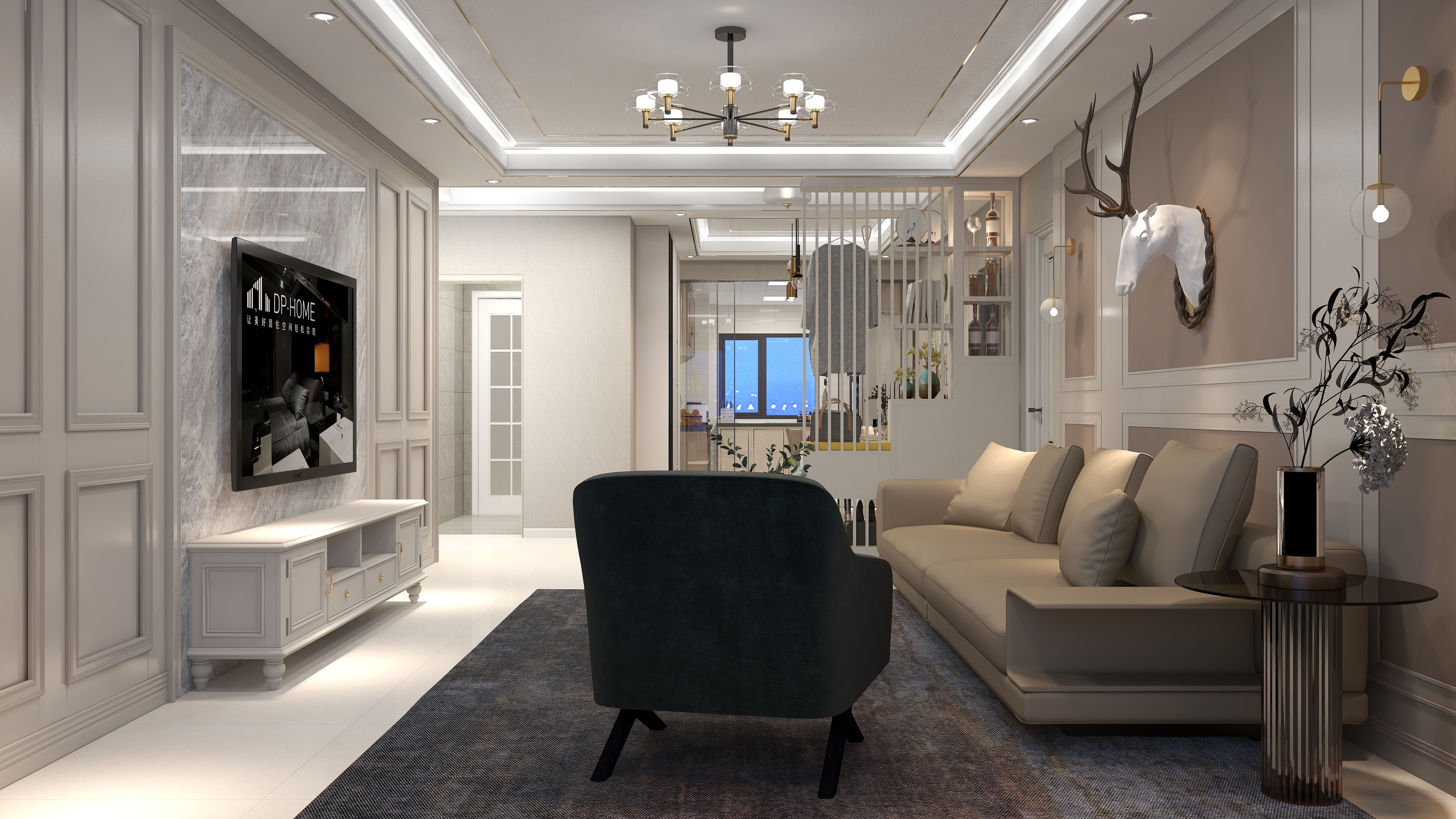 庄育霖-石河子明珠花园137平简美3室装修效果图