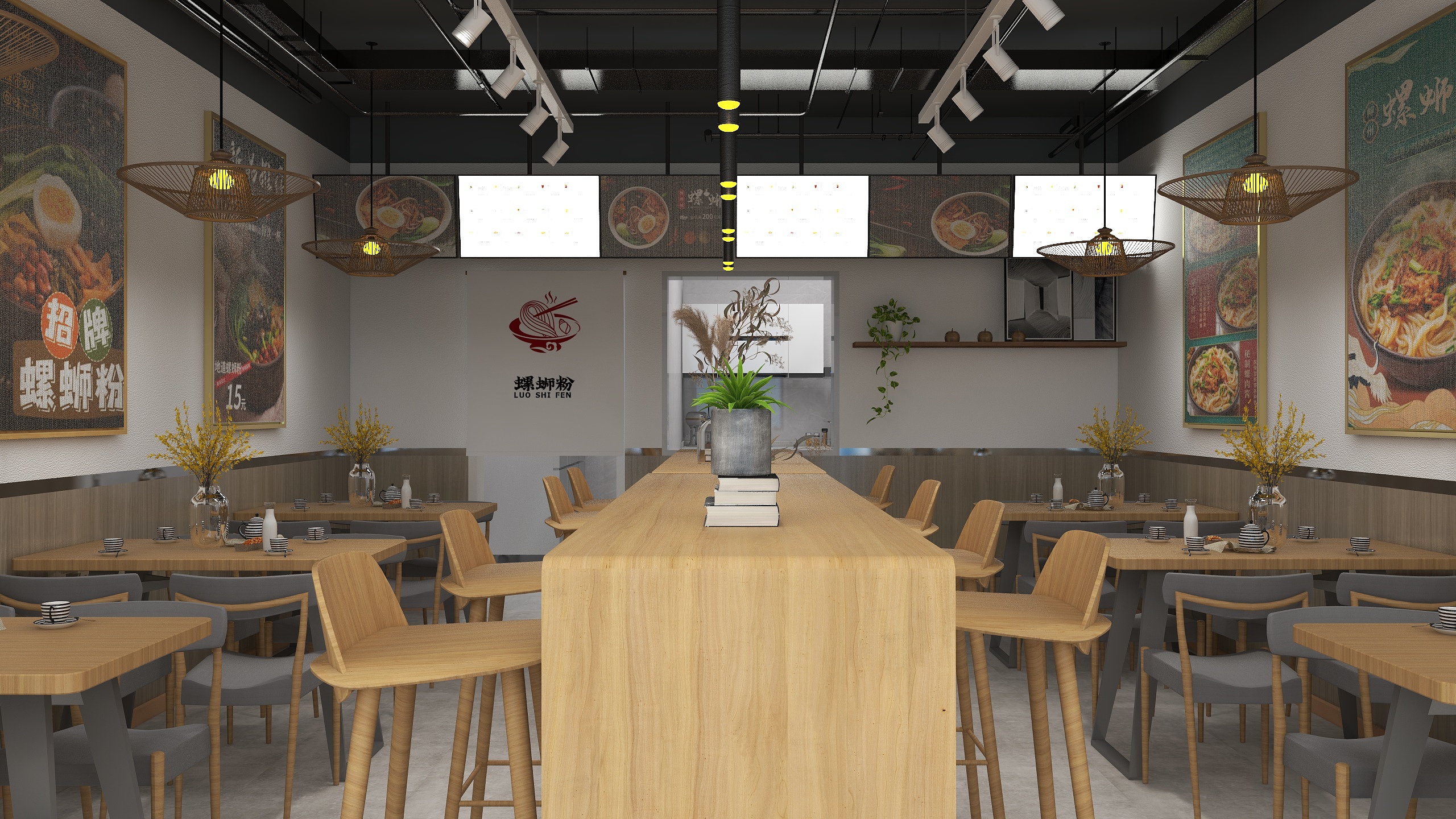 拾尧工作室-辉煌广场5号商铺螺蛳粉店-装修设计方案