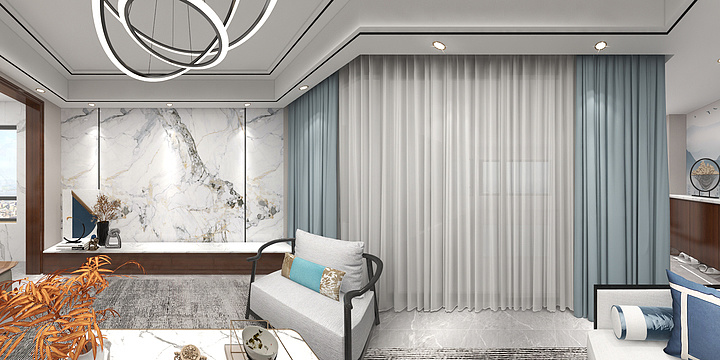 大鱼dfg-十里湖山2702新中式风-装修设计方案