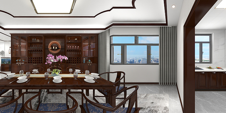 乌兰浩特仉智鑫-雅士居新中式190-装修设计方案