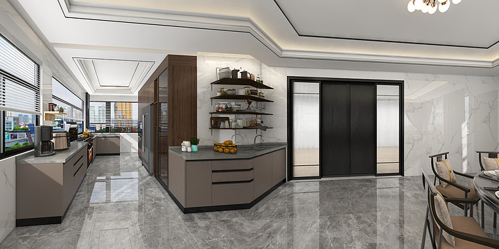 HouTar全屋家居高端定制工厂-碧桂园厨房方案-装修设计方案
