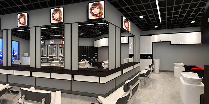 璐宇设计-上海型尚理发店-装修设计方案