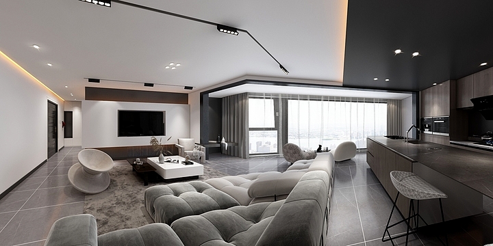 米斯特hu-黑与白轻奢设计-装修设计方案