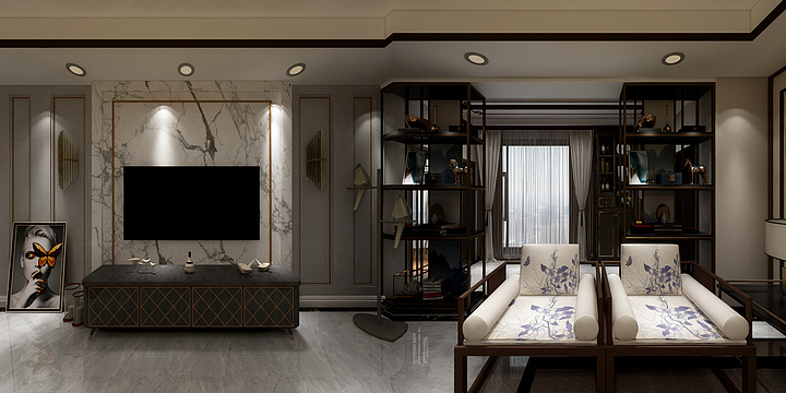 杨坤one-张家雅居中式-装修设计方案