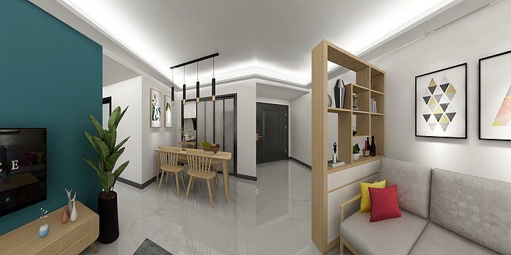 赵伟钦-国越府A户型85方北欧风格-装修设计方案