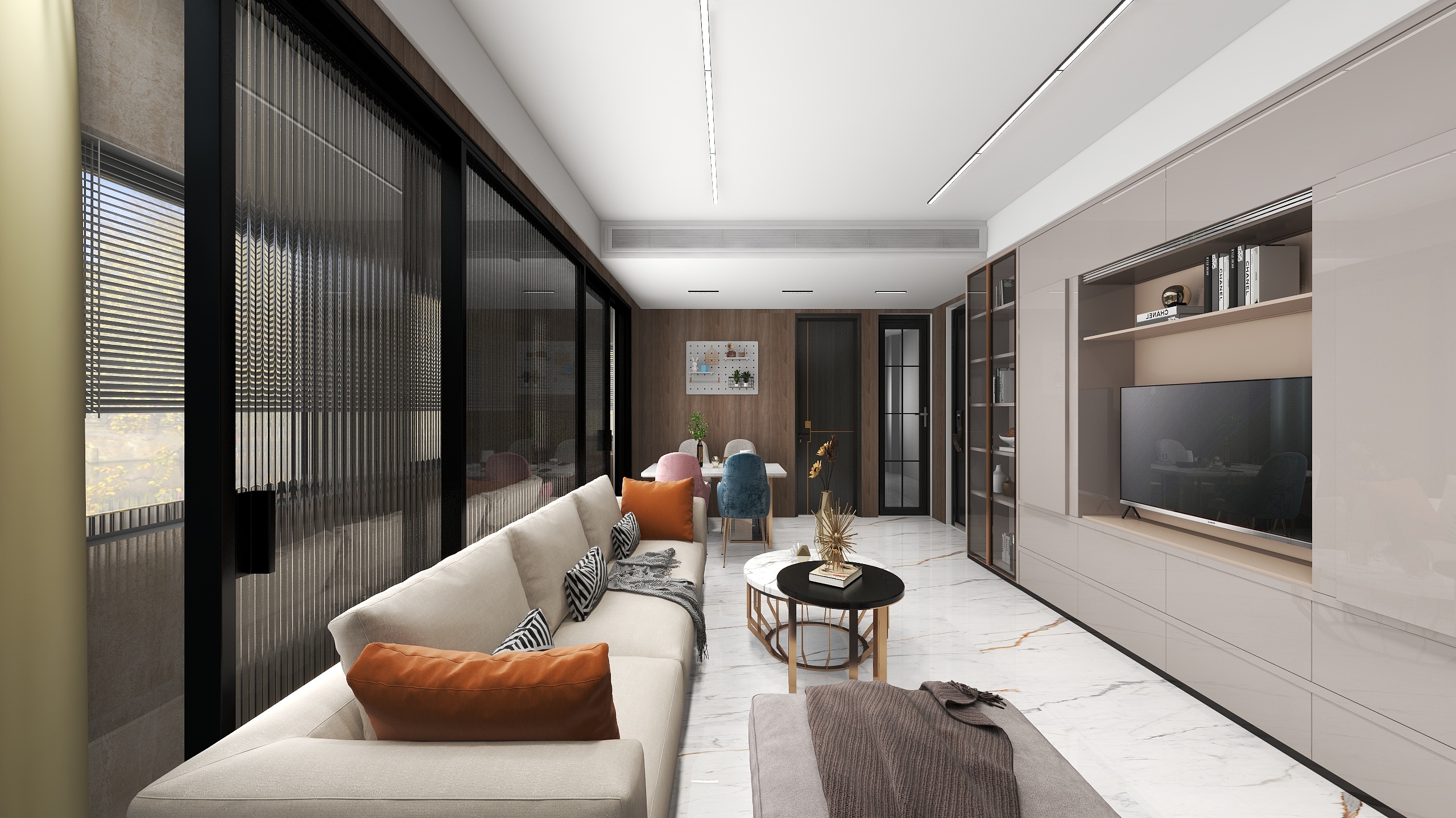 梁俊-瑞和园89.50㎡B户型3室2厅1卫-装修设计方案